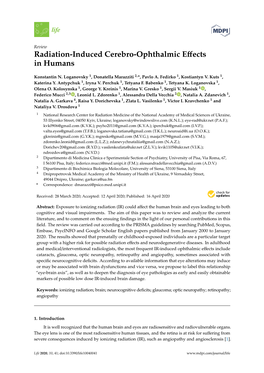 Radiation-Induced Cerebro-Ophthalmic Effects