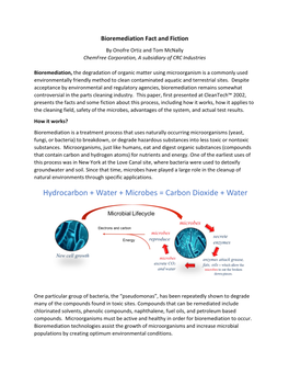 Bioremediation Fact and Fiction by Onofre Ortiz and Tom Mcnally Chemfree Corporation, a Subsidiary of CRC Industries