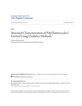 Structural Characterization of Poly(Heterocycles)