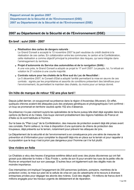 Canton De Vaud : Site Officiel : Département De La Sécurité Et De L'environnement (DSE)