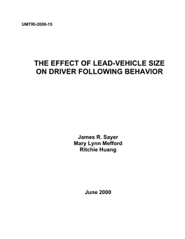 The Effect of Lead-Vehicle Size on Driver Following Behavior