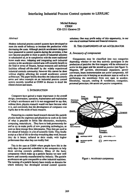 Interfacing Industrial Process Control Systems to LEP/LHC