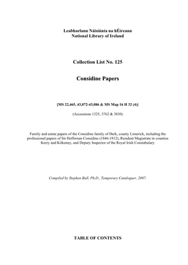 Considine Papers