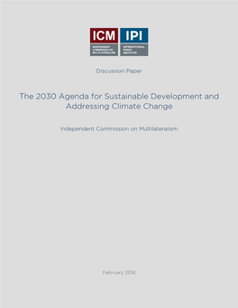 The 2030 Agenda for Sustainable Development and Addressing Climate Change