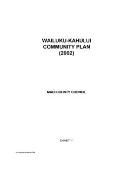 Wailuku-Kahului Community Plan (2002)