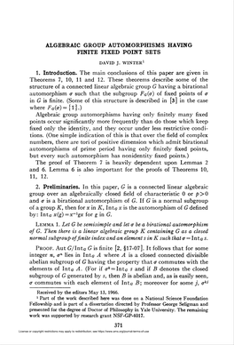 Algebraic Group Automorphisms Having Finite Fixed Point Sets