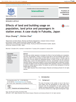 Effects of Land and Building Usage on Population, Land Price and Passengers in Station Areas: a Case Study in Fukuoka, Japan