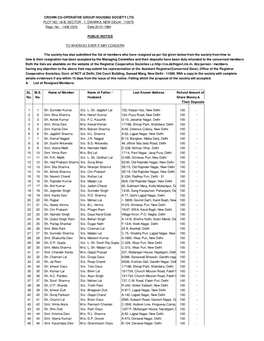 Resigned Members of Crown