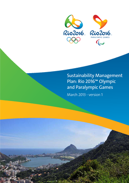 Sustainability Management Plan: Rio 2016™ Olympic and Paralympic Games