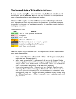 The Ins and Outs of PC Audio Jack Colors