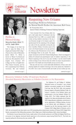 Newsletter Reopening New Orleans: Psychology Professor Volunteers As Mental Health Worker for American Red Cross by Thomas Klee, Ph.D