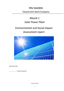 Environmental and Social Impact Assessment Report