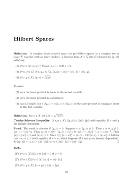 Hilbert Spaces