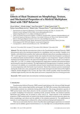 Effects of Heat Treatment on Morphology, Texture, and Mechanical Properties of a Mnsial Multiphase Steel with TRIP Behavior