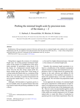 Probing the Minimal Length Scale by Precision Tests of the Muon Gâˆ'2