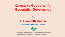 Karnataka Geoportal for Geospatial Governance