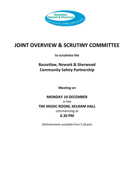 JOINT OVERVIEW & SCRUTINY COMMITTEE Membership: 2012