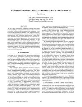 Nonlinearly-Adapted Lapped Transforms for Intra-Frame Coding