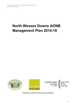 North Wessex Downs AONB Management Plan 2014-19 Final Draft for Adoption