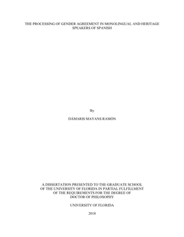 University of Florida Thesis Or Dissertation Formatting