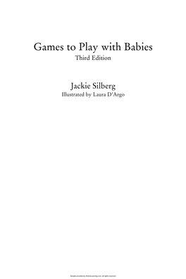 Games to Play with Babies Third Edition