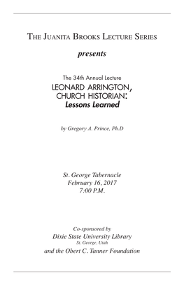 Leonard Arrington, Church Historian: Lessons Learned