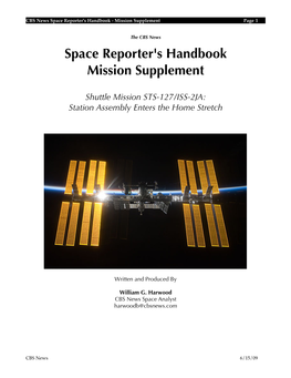 Space Reporter's Handbook Mission Supplement