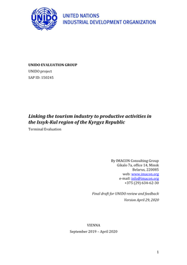 Linking the Tourism Industry to Productive Activities in the Issyk-Kul Region of the Kyrgyz Republic Terminal Evaluation