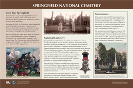 Civil War Springfield Monuments Federal Troops Occupied Springfield, Missouri, in June 1861