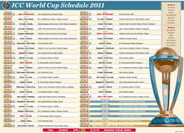 ICC World Cup Schedule 2011