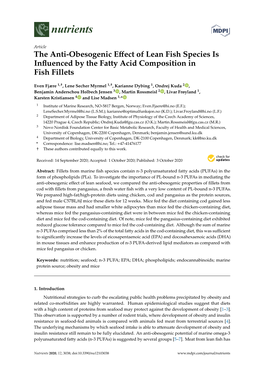 The Anti-Obesogenic Effect of Lean Fish Species Is Influenced by The