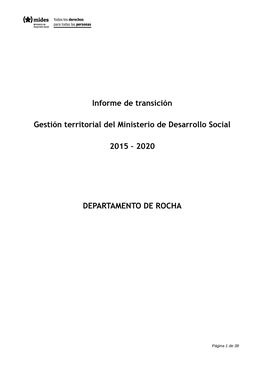 Informe Departamental De Gestión De Rocha (.Pdf 223