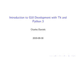 Introduction to GUI Development with Tk and Python 3