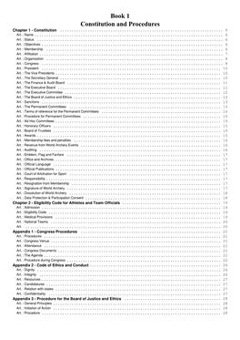 Book 1 Constitution and Procedures Chapter 1 - Constitution