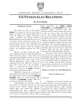 Us-Venezuelan Relations