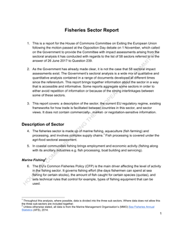 Fisheries Sector Report