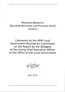 Goulburn, Mulwaree and Palerang (Part)