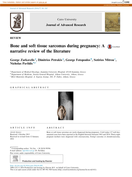 Bone and Soft Tissue Sarcomas During Pregnancy: a Narrative Review of the Literature