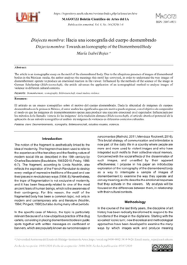 Disjecta Membra: Hacia Una Iconografía Del Cuerpo Desmembrado Disjecta Membra: Towards an Iconography of the Dismembered Body María Isabel Rojas A