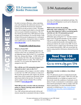 Form I-94 Fact Sheet