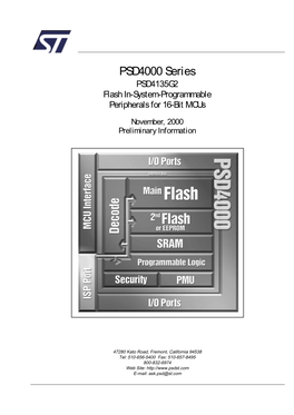 PSD4000 Series PSD4135G2 Flash In-System-Programmable Peripherals for 16-Bit Mcus