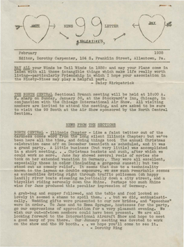 LETTER February 1938 Editor, Dorothy Carpenter