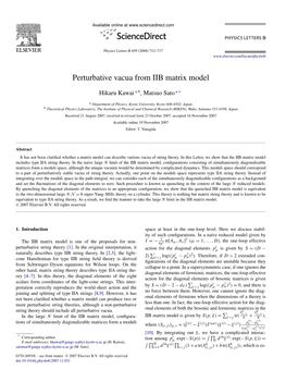 Perturbative Vacua from IIB Matrix Model