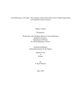 The Virginius Affair and the Rise of Free Trade Foreign Policy in Nineteenth-Century America