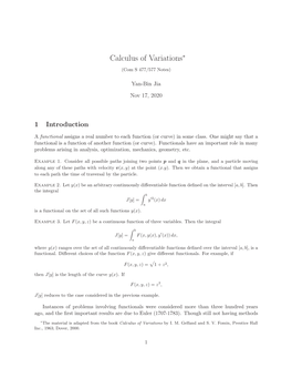 Calculus of Variations∗ (Com S 477/577 Notes)