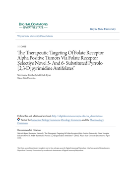 The Therapeutic Targeting of Folate Receptor Alpha Positive Tumors