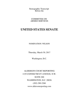 Wilson SASC Nomination Hearing Transcript