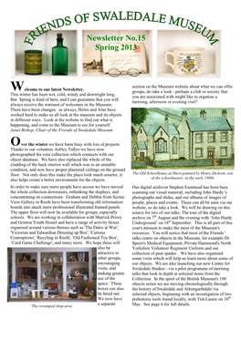 Swaledale Museum Newsletter 15 Summer 2013 Final