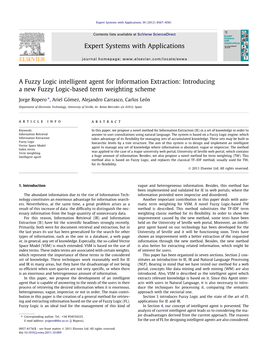 A Fuzzy Logic Intelligent Agent for Information Extraction: Introducing A