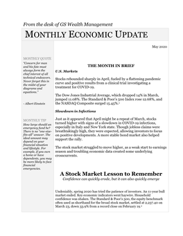 Monthly Economic Update